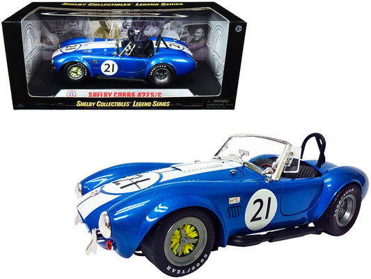 Shelby Cobra 427 S Blue Diecast Model Race Car 