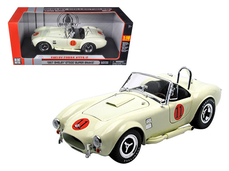 1965 Shelby Cobra 427 Cream Diecast Model Race Car 