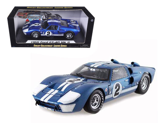 1966 Ford GT40 GT Blue Diecast Model Race Car 