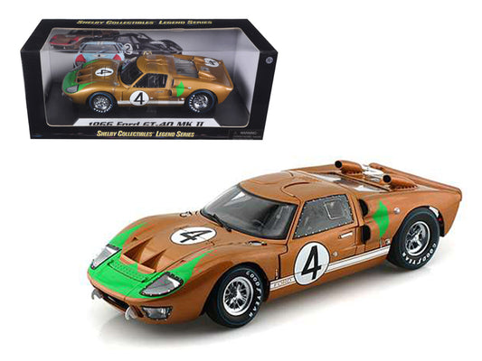 1966 Ford GT-40 Gold Diecast Model Race Car 