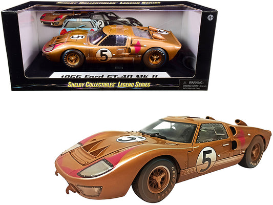 1966 Ford GT-40 Gold Diecast Model Race Car 