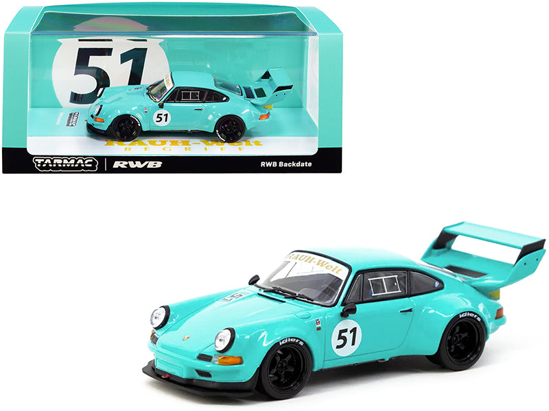 RWB Backdate #51  Turquoise Diecast Model Race Car 