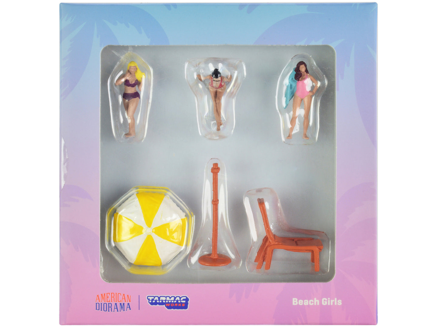 5 Piece Set w Accessories of  Diecast Model Beach Girls Figure Summertime