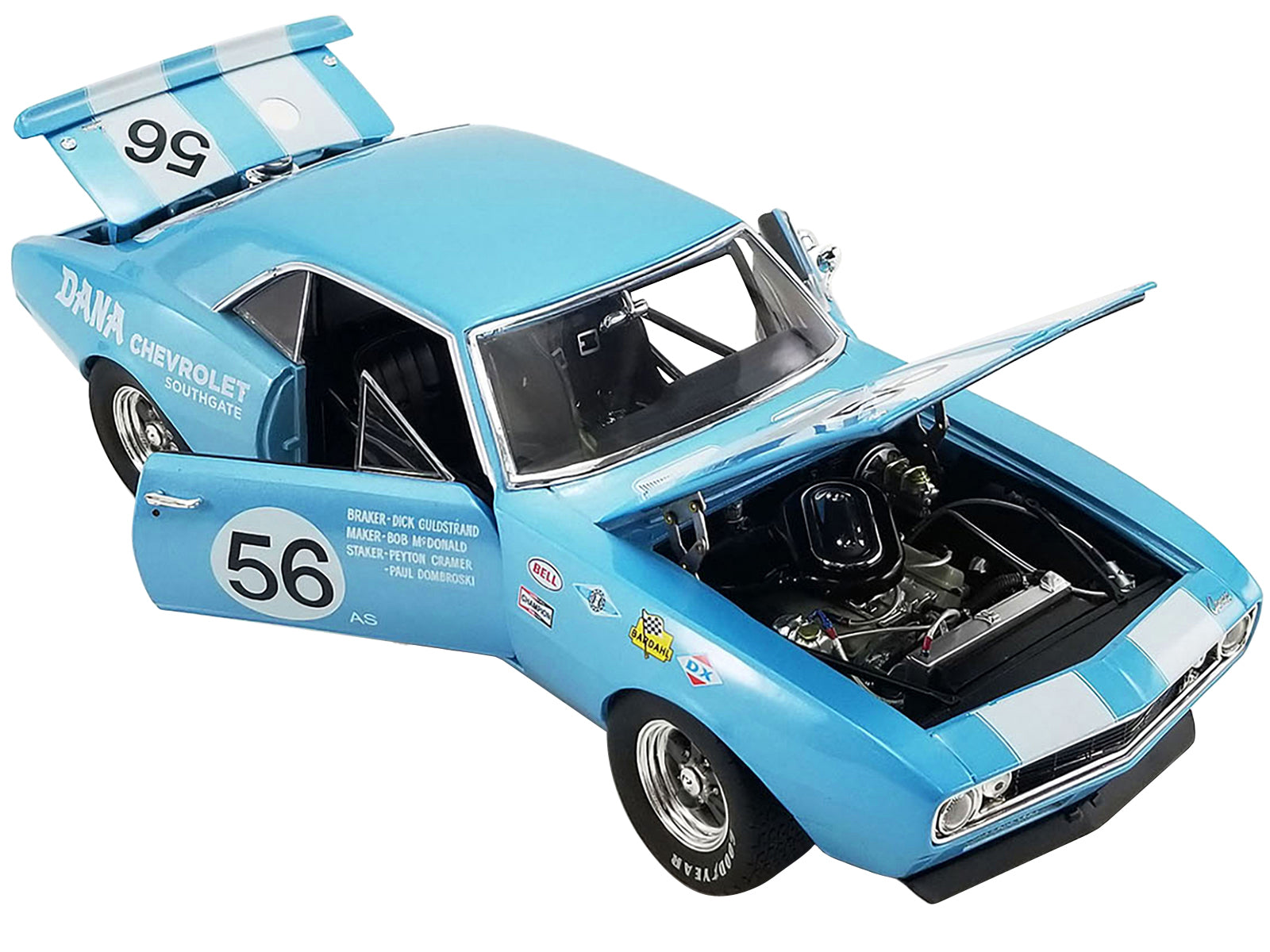 1967 Chevrolet Camaro Z Blue Diecast Model Race Car 