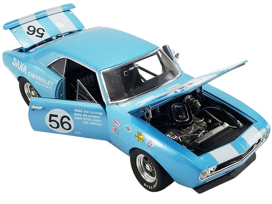 1967 Chevrolet Camaro Z Blue Diecast Model Race Car 