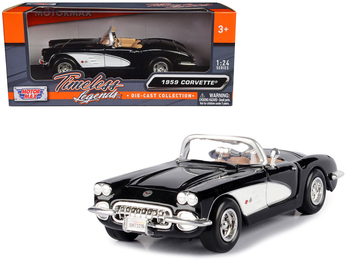 1959 Chevrolet Corvette  Black Diecast Model Car 