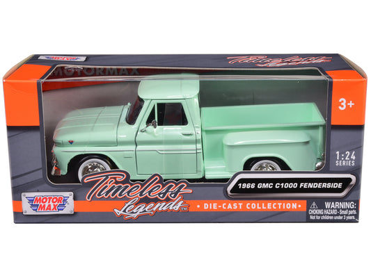 1966 GMC C1000 Fenderside Green Diecast Model Pickup Truck 