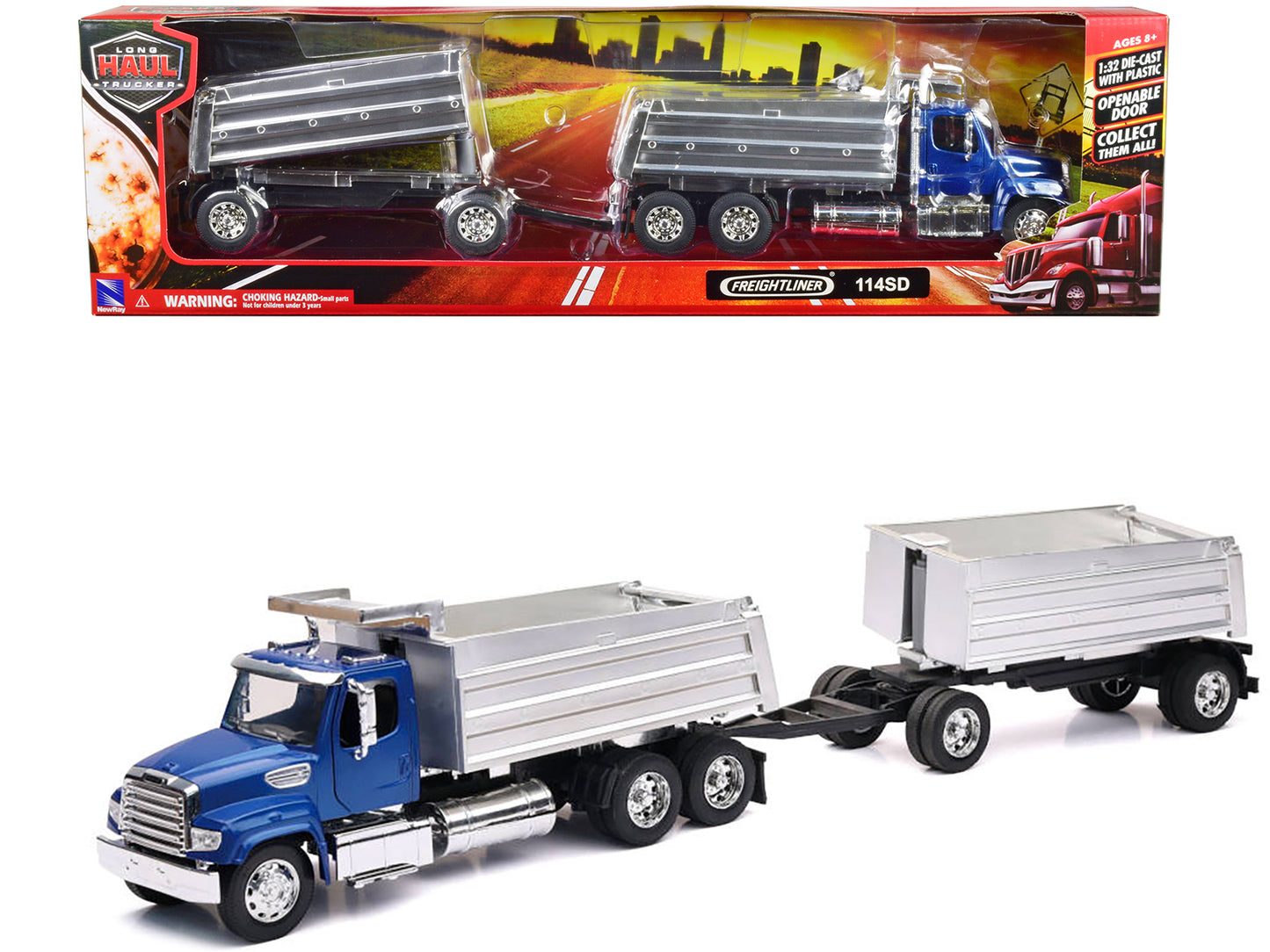 Freightliner 114SD Dump  Blue Diecast Model Dump Truck 